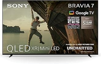 Sony BRAVIA 7 QLED (XR l Mini LED), K65XR70, 65 Inch 4K HDR Google Smart TV, Gaming Features for PlayStation 5, IMAX Enhanced, Dolby Vision Atmos, Chromecast, AirPlay, 120Hz, 5 Year Warranty