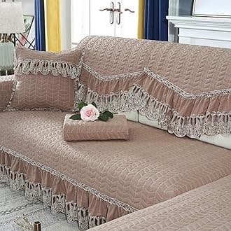 Slipcover,Sofa Cushion Non-Slip Modern Home Sofa Cover Four Seasons Universal@Bean Paste_Backrest Towel 85 * 70Cm(1Pcs)