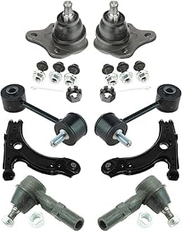TRQ Front Steering & Suspension Kit Ball Joint Control Arm Sway Bar Stabilizer Link Tie Rod Compatible with 2000-2001 Volkswagen Beetle Golf Jetta