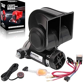 Air Horn for Truck,Compact Train Horn,Electric Car Horn 12V 150db Super Loud with Wiring Harness and Push Button Switch for Any 12V Vehicles