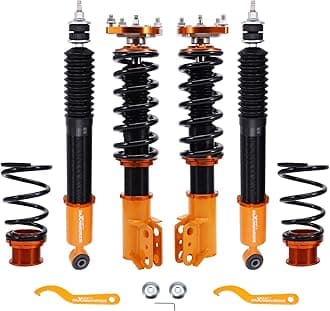 maXpeedingrods Coilover for Ford Mustang 1994-2004, 24 Levels Damper Adjustable Shock Absorber Struts, Height Adjustable Lowering Kit Gold