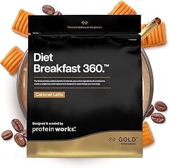 Protein Works - Ultimate Diet Breakfast Shake, Low Calorie Breakfast Shake, High Protein, Low Sugar Breakfast, 18 Servings, Caramel Latte, 1kg