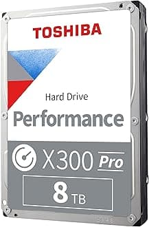 TOSHIBA X300 PRO HDWR780XZSTB 3.5" High Performance Workload Internal Hard Drive for Creative Professionals 8TB - Workload Rate Up to 300TB/Year CMR SATA 6Gb/s 7200