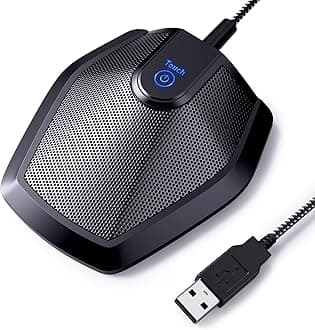 TONOR Conference USB Microphone, Omnidirectional Condenser PC Mic for Teleconference, Recording, Online Class, Court Reporter, Plug & Play Compatible with Mac OS X Windows PC, 190 cm Cable, G11