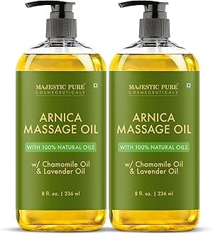 Arnica Sore Muscle Massage Oil for Body - Best Natural Therapy Therapy Oil with Lavender and Chamomile Essential Oils - Warming, Relaxing, Massaging Joint & Muscles, 8 fl. oz, Set of 2