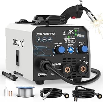 AZZUNO 135A MIG Welder 110v, 3 in 1 MIG Welder Machine Flux Core Welder/Lift TIG/Stick Welding Machine, Portable Wire Feed Welder, Gasless Welding Machine