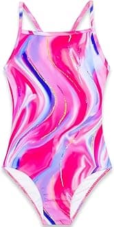 Nokecina Girls Swimsuits One-Piece Bathing Suits Multicolor Kids Sport Summer Beach Swimwear for 2-10 Years Old