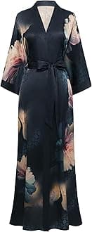Kimono Robe for Women - Long Satin Sleepwear Silky Kimono Cover-Up Nightgown Japanese Bathrobe Loungewear Blouse