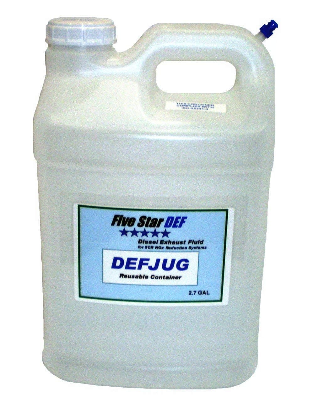 Five Star DEF 2.7 Gallon Reusable DEF JUG with 63/445 DEFSPOUT for Storing DEF