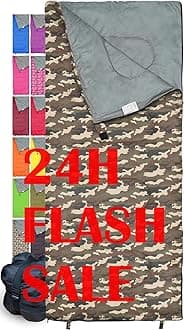 Sleeping Bag Indoor & Outdoor Use. Great for Kids, Boys, Girls, Teens & Adults. Ultralight and Compact Bags are Perfect for Hiking, Backpacking & Camping