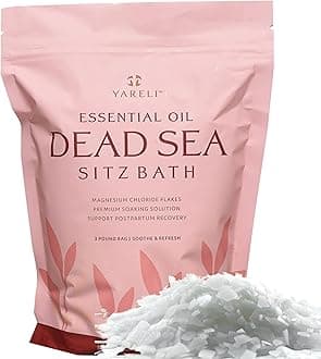 Sitz Bath Soak for Postpartum Recovery and Hemorrhoid Relief, with Dead Sea Magnesium Bath Salt Flakes and Essential Oils, 3lbs