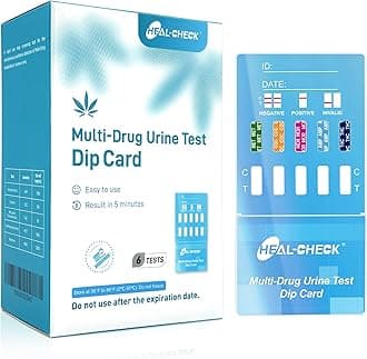 Multi-Drug Urine Test Screen Dip Card 5 Panel at Home Instant Drug Tests Kit(THC-Marijuana,MET-Meth,MOR-Morphine,AMP,COC)-6 Pack,EXP. Dec 2025