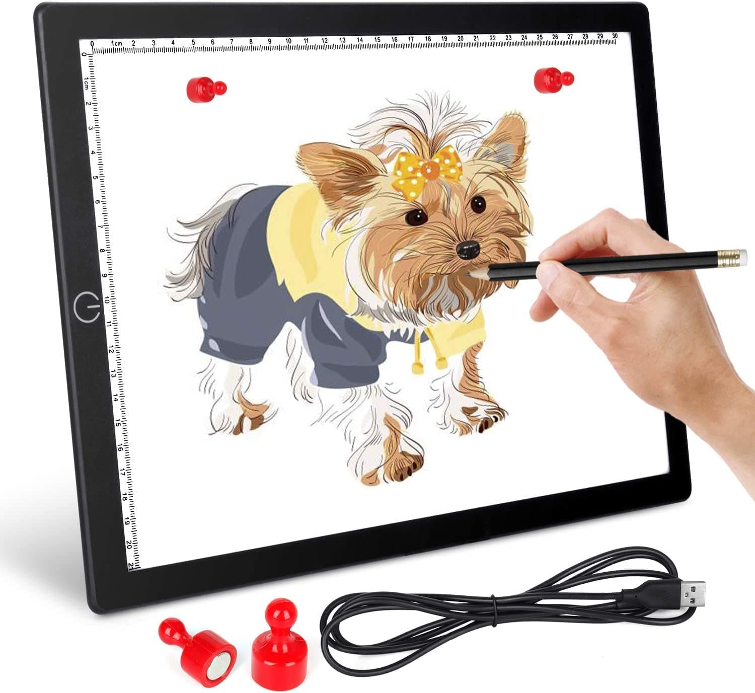 Light Board for Tracing, A4 Led Light Pad, Honesorn Light Box for Weeding Vinyl, Tracing, Drawing, Sketching, Diamond Painting, Dimmable Drawing Board for Artists, Kids, Magnet Included