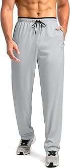 G Gradual Men's Sweatpants with Zipper Pockets Open Bottom Athletic Pants for Men Workout, Jogging, Running, Lounge