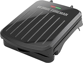 George Foreman Panini Indoor Electric Grill and Press - 2 Servings - Black