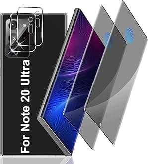 2+2 Pack For Note 20 Ultra Privacy Screen Protector with Camera Lens Protector,True 28° Anti-Spy,Full Coverage,9H Tempered Glass, Anti-Fingerprint,Scratch-Resistant,Bubble-Free,Easy Installation for Samsung Note 20 Ultra-6.9 Inch