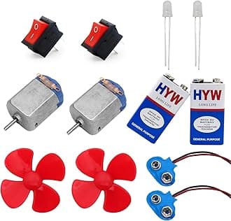 Electronic Spices Simple DIY Project Combo of Fan/Switch/Motor/Battery Clip and led/9v Battery