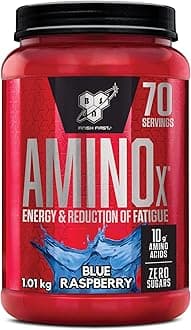 BSN Nutrition Amino X Supplement with Vitamin D, Vitamin B6 and Amino Acids,Blue Raspberry Flavour, 70 Servings, 1 kg