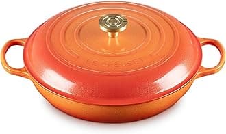 Enameled Cast Iron Signature Round Braiser 5 qt., Orange with New Knob