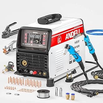 ANDELI 220V Multiprocess MIG Welder - MIG TIG CUT & MMA Welding and Flux Welding Without Gas LED Display 5 in 1 Inverter MIG Welding Machine (MCT-416 LED)