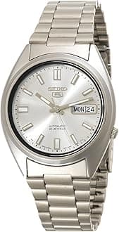 Men's SNXS73 Seiko 5 Automatic White Dial Stainless-Steel Bracelet Watch, Silver - SNXS73, Automatic Watch