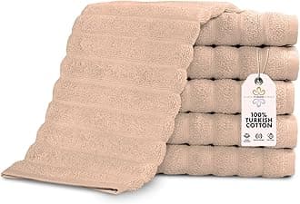 Classic Turkish Towels CTT Luxurious 100% Turkish Cotton Washcloths 6 Pack, Highly Absorbent & Quick Dry, Face Towels Wash Cloths for Hotel, Spa & Gym | 13"x13" (Almond Beige)
