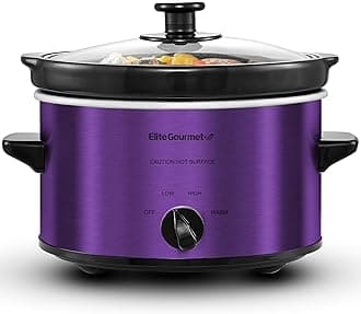 Elite Cuisine MST-250XP Maxi-Matic 2 Quart Oval Slow Cooker, Purple (Stainless Steel Finish) by Elite Gourmet Digital Bread Maker