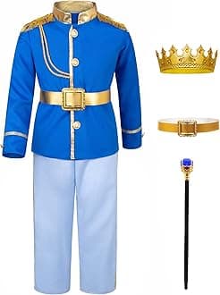 Prince Charming Costume for Kids Boys Royal Prince King Outfit Party Cosplay 4-14 Years
