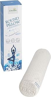 Comfort Memory Foam Neck Roll and Cervical Bolster Round Pillow with Removable Washable Soft Tencel Cover for Spine and Neck Back Lumbar Leg Vertebra Support (18x4.5 inch Pillow)