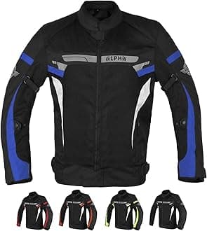ALPHA CYCLE GEAR BREATHABLE BIKERS RIDING PROTECTION MOTORCYCLE JACKET MESH CE ARMORED