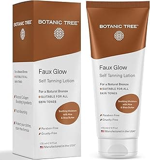 Botanic Tree Self Tanner + Pre Tan Exfoliator- 100% Organic Natural Sunless Tanning Lotion- Best Bronze+Golden Tan-For All Skin Types, Fair, Light, Dark And Sensitive.
