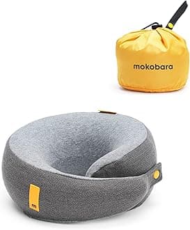 - MOKOBARA The Travel Pillow Pure Memory Foam Neck Pillow, Comfortable and Breathable Cover, Machine Washable, Airplane Travel Kit (Seize The Gray)