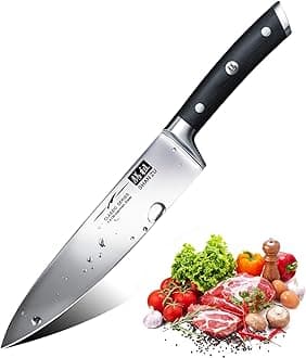 Japanese Chef Knife 8 inch, Professional Kitchen Knives, High Carbon Stainless Steel Sharp Cooking Utility Knife with Ergonomic Handle
