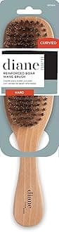 Firm Reinforced Boar and Nylon Bristle, Curved Wave Mens Hair Brush with Handle, Tan