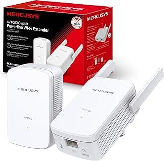MERCUSYS AV1000 MP510 KIT Gigabit Powerline Adapter Starter Kit, WiFi Extener Speed up to 1000 Mbps, Eliminate WiFi Dead Zones, Add More Powerline Anytime, 4K Streaming, No Configuration Required