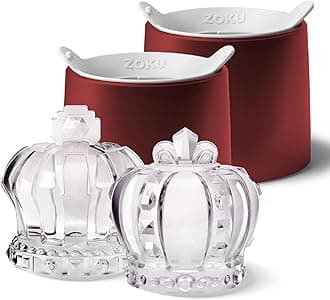 Zoku Crown Ice Mold, Reusable Silicone Ice Ball Maker for Freezer, Royal Shape Ice Cube Mould for Whiskey, Cocktails, Easy-Release, BPA-Free & Durable