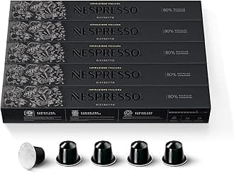 Nespresso Original Coffee Pods - 50 Inspiranzione Ristretto Capsules for Nespresso Machines. Make Espressos, Cappuccino and Macchiato at home. Made with Robusta coffee beans. Recyclable Pods