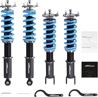 maXpeedingrods Coilovers for Infiniti Q50 2014-2023 RWD, 24 Levels Damper Adjustable Coilovers Suspension Kit, Height Adjustable Shock Absorber Struts, T6 Upgraded Coilovers Lowering Kits Blue