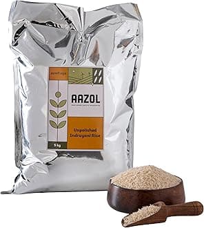 Aazol Unpolished Indrayani Rice - 5kg | Sticky Rice | Perfect for Asian Dishes | Naturally Aromatic | Hand Pounded Native Variety