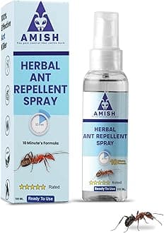 Amish Herbal Ant Spray 100ml (Pack of 1) | 10-Minute Action Formula | Eliminates Complete Ant Infestation & 21 Types of Ants | Powerful 100% Organic, Chemical-Free Repellent for Home, Kitchen, Office & Garden