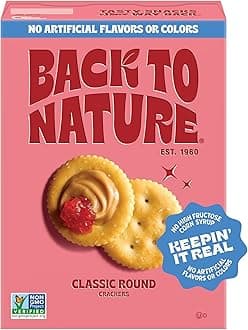 Back to Nature Classic Round Crackers - Dairy Free, GMO Free, Made with Wheat Flour and Sea Salt, Delicious and High Quality Snacks, 185ml
