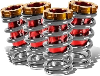 4PCS Suspension Coilover Sleeves Spring Kit Compatible with 88-00 Civic / 93-97 Civic Del Sol / 88-91 CRX / 90-01 Integra, Silver, COIL-HC88-T11-SL