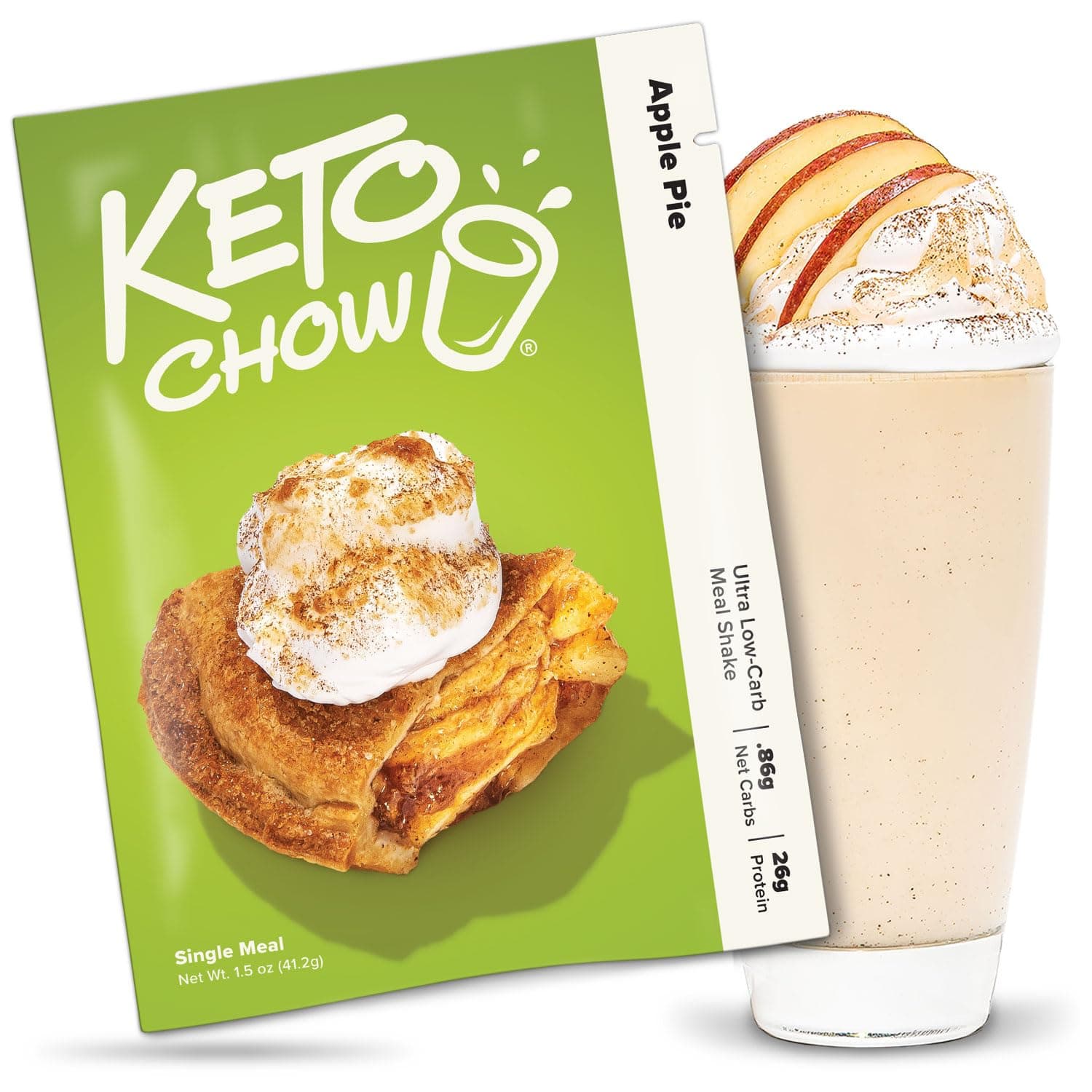 Apple Pie | Keto Meal Replacement Shake Powder | Nutritionally Complete | Low Carb | Delicious Easy Meal Substitute | Protein Rich You Choose The Fat | Single Meal Sample