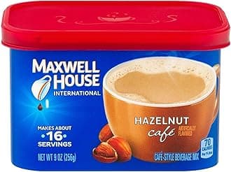 Maxwell House International Hazelnut Café-Style Instant Coffee Beverage Mix (4 ct Pack, 9 oz Canisters)