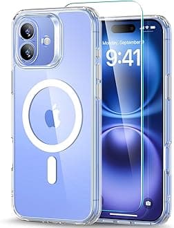 ESR for iPhone 16 Case (4 in 1) Set, Translucent Matte Case with Screen Protector, Compatible with MagSafe, Military-Grade Protection, Classic Series, Clear Set