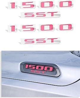 1500 SST Hood Emblem Overlay Decal Stickers - 2025 Ram 1500 Bighorn, Laramie and Warlock w/3.0 I6 Hurricane (Color: Hot Pink)