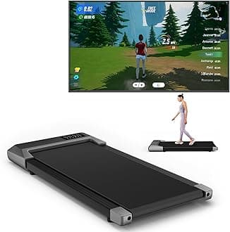 DeerRun 2024 Upgrade Walking Pad, Smart Under Desk Treadmill for Home Office, No-Assembly Treadmills, APP/Remote Control, LED Display, Walking Jogging Machine, 300 lbs Capacity