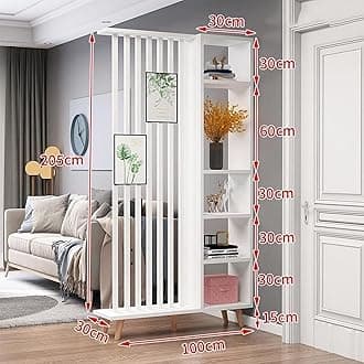 Floor-to-ceiling Privacy Room Divider Screen Partition Storage Cabinet - Modern Wall-mounted Entryway Display Rack