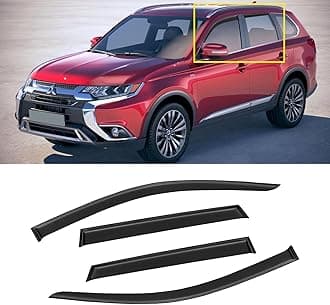 Window Visor for 2011-2023 Mitsubishi Outlander Sport/ASX, Out-Channel Rain Guards Shields Vent Wind Shade Deflector Dark Smoke Ventshade Ventvisor for 11-23, Tape-On Outside-Mount, 4PCS