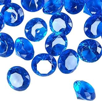 Acrylic Diamond Fake Gems Vase Filler, Babenest 240pcs 3/4 Inch Faux Diamonds Crystals Jewels for Table Scatters Wedding Party Event Arts & Crafts Birthday Decoration Favor (Royal Blue)